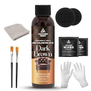 Restaurador de couro Leather Hero para sofás marrom escuro 120 ml