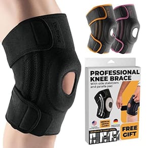 Joelheira DR. BRACE ELITE com estabilizadores laterais e almofadas de gel para patela