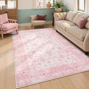 Tapete Area LIVEBOX Pink Vintage 160x230cm Lavável à máquina