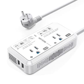 Conversor de tensão de viagem BESTEK 2000W 220V a 110V com 2 USB