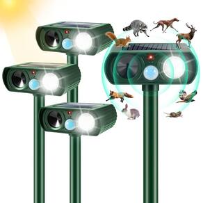 Repelente solar de animais JahyElec, pacote com 4, com detecção de movimento