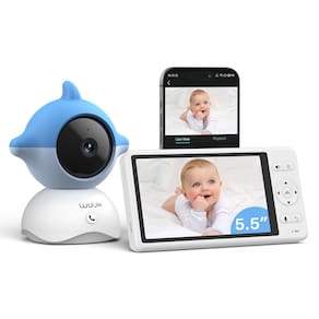Monitor de vídeo para bebês WUUK com resolução 2K de 5,5" com aplicativo e sensor