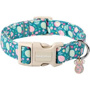 Coleira de cachorro Lionet Paws Ovos coloridos de Páscoa para cães de médio e grande porte