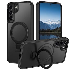 A capa de telefone tem para Samsung Galaxy S22 com suporte preto
