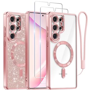 Capa de telefone Meifigno para Samsung Galaxy S25 Ultra 6.9" rosa dourada