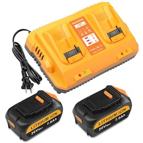 Substituição da bateria: 20V 7.0Ah para Dewalt, 20V, pacote com 2 unidades com carregador