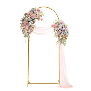 Suporte de fundo em arco de metal Kijamilee para cerimônia de casamento em ouro de 2,2 m