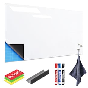 Quadro branco HomiDEK com suporte adesivo magnético 43x61cm