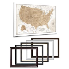 Mapa IPIC em tela dos EUA personalizado com nomes e mensagens 30x20cm