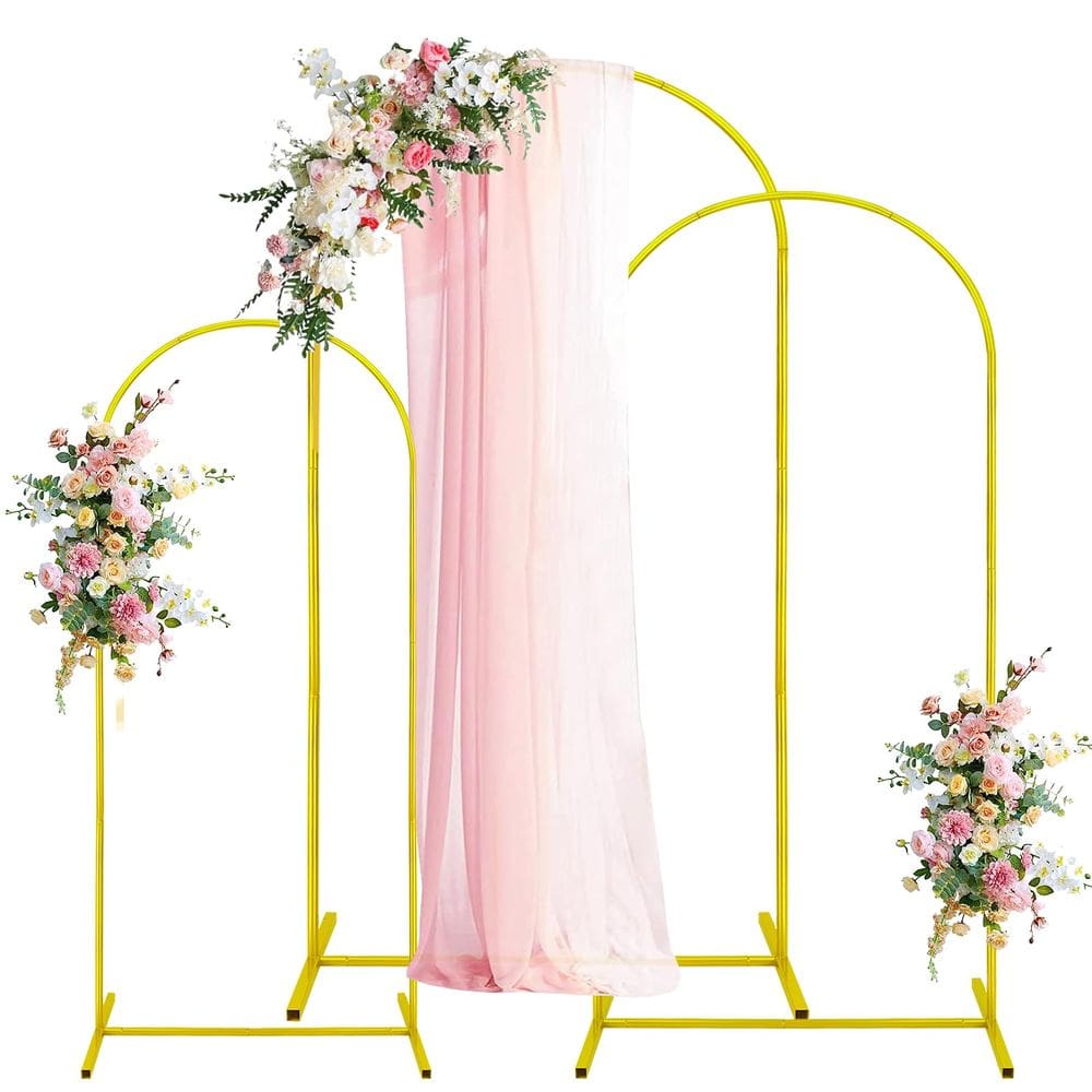 Conjunto de suportes Arch Backdrop TSONMUAN Gold Wedding 2,2 m, 2 m e 1,8 m