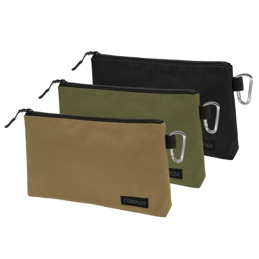 Bolsa de ferramentas com zíper COREFLEX Premium Canvas Small, pacote com 3