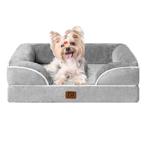 Cama ortopédica para cães EHEYCIGA Waterproof Memory Foam Grey