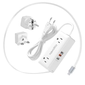 Adaptador de plugue de viagem navoltio dos EUA para UE/Reino Unido com 4 tomadas AC