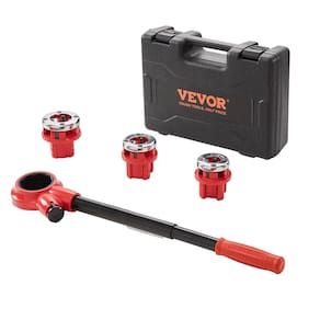 Kit de rosqueador de tubos com catraca VEVOR com 3 matrizes 1/2, 3/4, 1 NPT