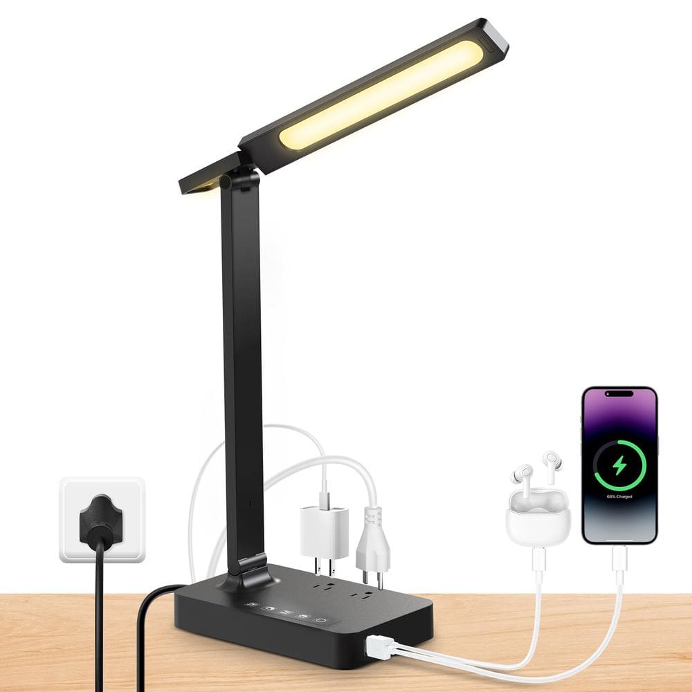 Lâmpada de mesa Infiway LED com porta de carregamento USB, 5 cores, 5, brilho