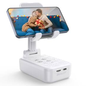 Alto-falante Bluetooth ZEALOT Z7 com suporte de telefone - branco