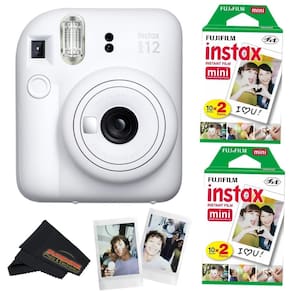 Câmera Fujifilm Instax Mini 12 Clay White com 40 filmes