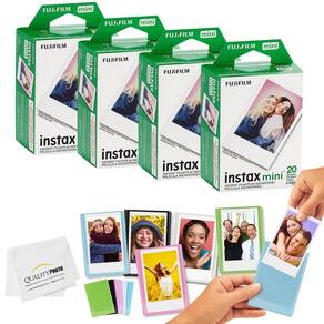 Filme, molduras para fotos com ímã colorido, tecido de microfibra Fujifilm Mini Instax (80 impressões)