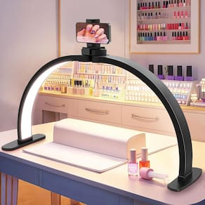 Lâmpada de unhas Uiopy Curved Moonlight LED 3 modos com suporte para telefone