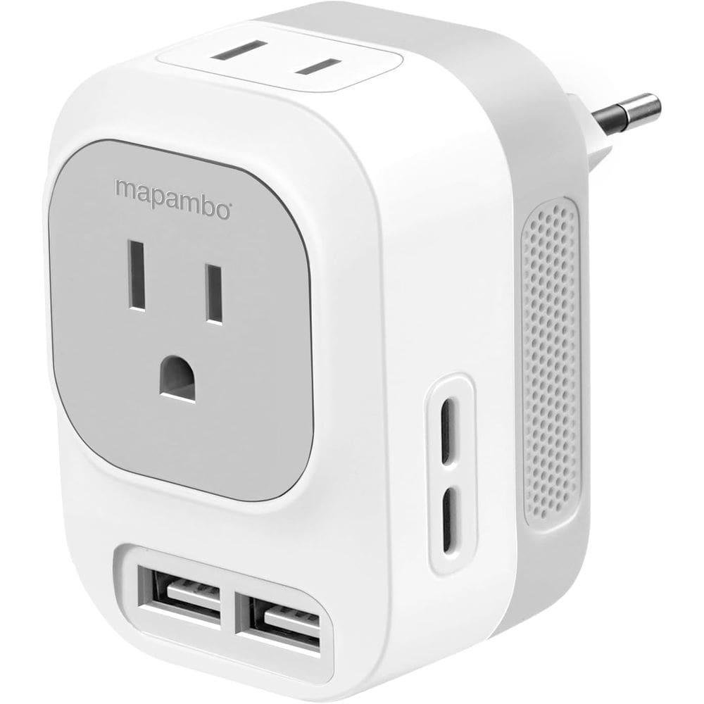 Conversor de tensão Mapambo 220V a 110V com 2 portas USB cinza