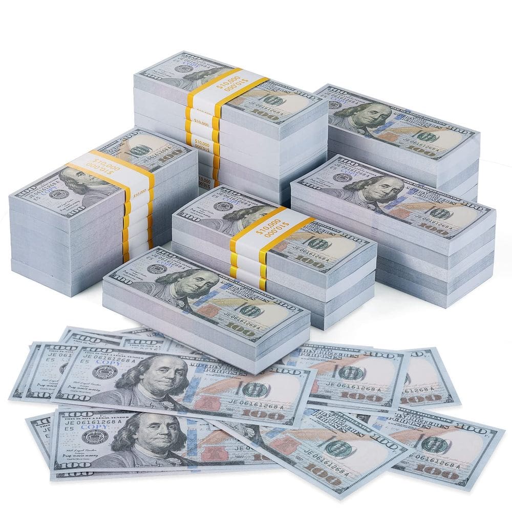 Prop Money SHANLU 1000 unidades para crianças, fingem brincar e aprender