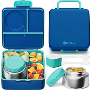 Lancheira Fimibuke Bento Box para crianças e adultos com garrafa térmica 250mL