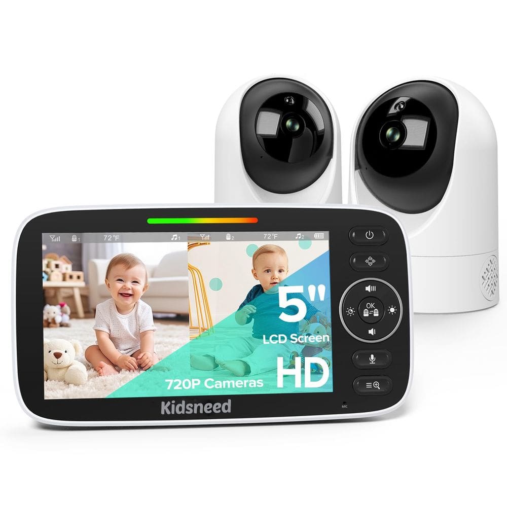 Monitor de bebê Kidsneed 5 Split com 2 câmeras HD 720P com visão noturna