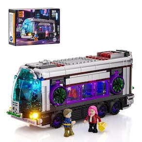 Conjunto de tijolos de construção FUNWHOLE Cyberpunk Future-Bus com luzes 605 unidades