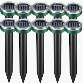 Repelente de toupeira, movido a energia solar, 10P, para jardim e jardim