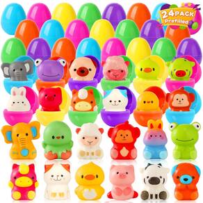 Ovos de Páscoa pré-cheios MyoGrip com brinquedos Animal Squishy x24