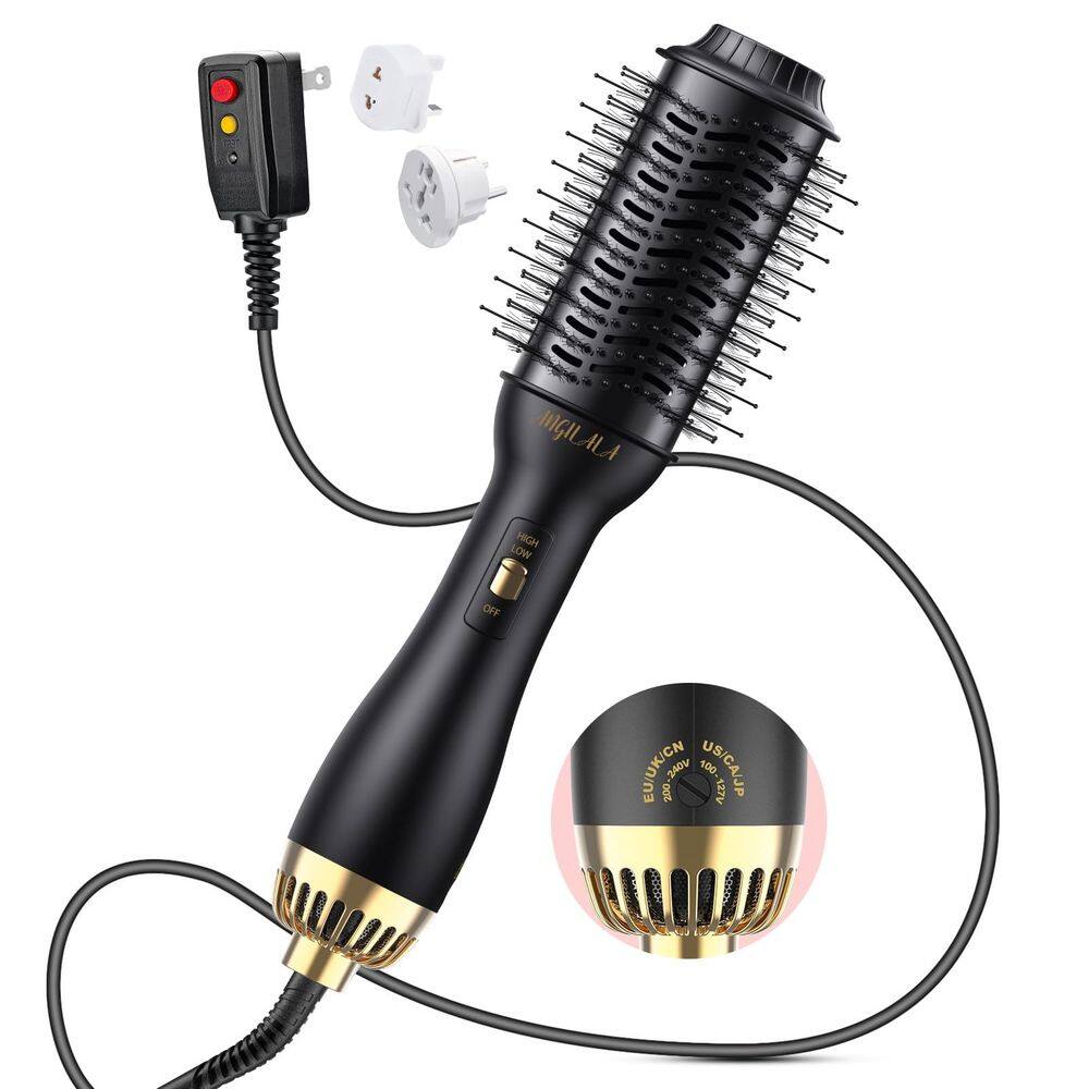 Escova para secador de cabelo ANGILALA Dual Voltage 100-250V com adaptador