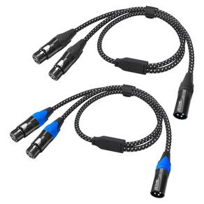Cabo divisor Y XLR macho para dupla fêmea (pacote com 2 unidades)