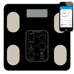 Balança Digital de Bioimpedância até 180?kg com Aplicativo Bluetooth Monitoramento Corporal completo
