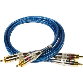 Cabo Profissional Blindado 2 Rca X 2 Rca Azul 1m Storm