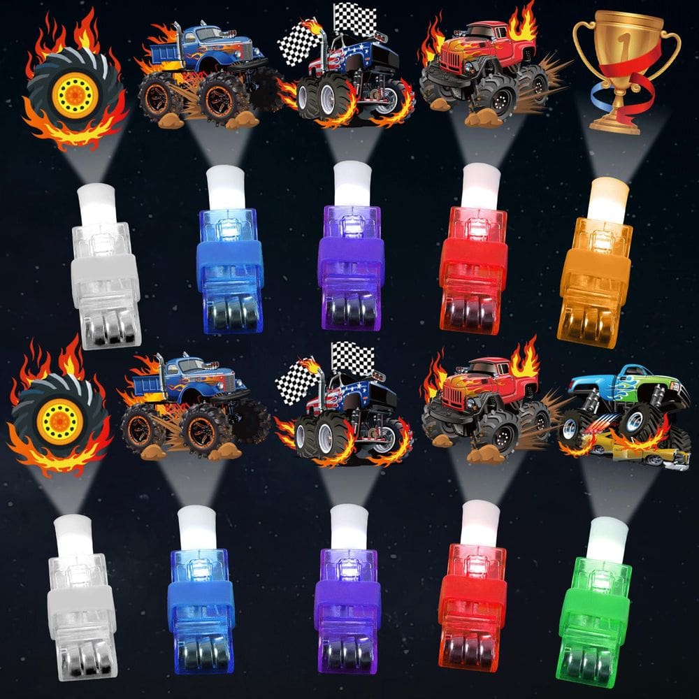 Luzes de dedo LED Monster Truck Party Favors 36 unidades