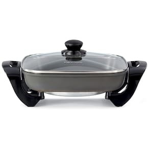 Frigideira Elétrica Kenmore com Revestimento Antiaderente e Tampa de Vidro Removível, Grill, Refogue, Asse Frango, Prepare Panquecas,