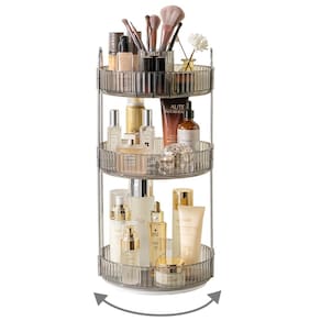 Organizador de maquiagem Asayuee 360 Rotating 3 Tier Grey