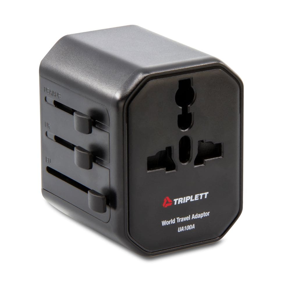 Adaptador de viagem mundial Triplett UA100A com USB-A e USB-C 2500W