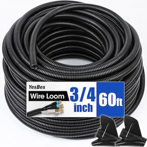 Tubo de tear de arame YesBes 60 pés/18 m 3/4" Split Black