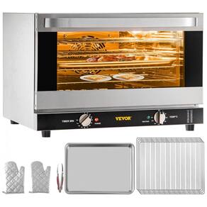 Forno Elétrico Profissional de Bancada 47L com 4 Andares, Aço Inoxidável, 110V 1600W, VEVOR, Prata