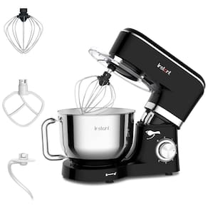 Batedeira 5,9L com 6 Velocidades, Tigela em Aço Inoxidável e 3 Acessórios, 110V 400W, Instant Pot, Preta