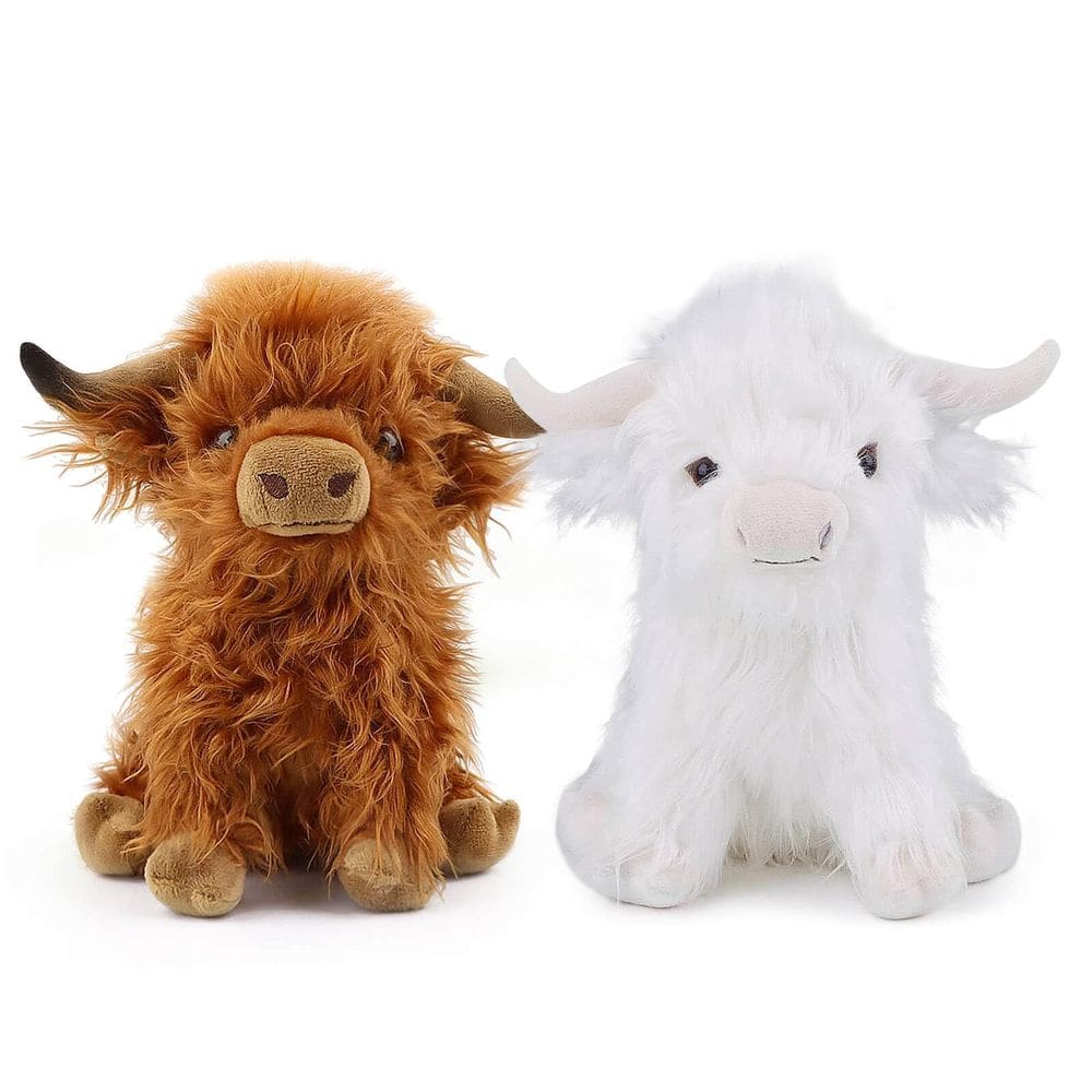 Brinquedo de pelúcia Scottish Highland Cow para crianças e adultos 28cm