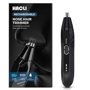 Aparador de pêlos nasais HACLI elétrico para homens e mulheres com motor de 8000 RPM