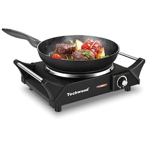 Cooktop Elétrico Portátil, Adequado para Todos os Tipos de Utensílios de Cozinha com Desligamento Automático, Alças e Temperatura