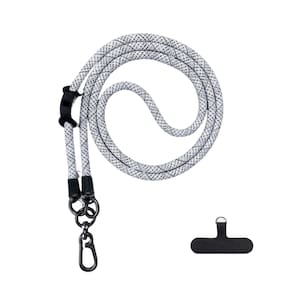 Cordão Universal Nerdcase para Celular, Poliéster, Cinza Rajado