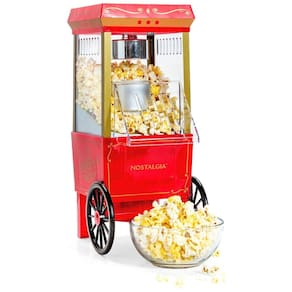 Máquina de Pipoca de Ar Quente Nostalgia Estilo Cinema 12 Xícaras, Sem Óleo, com Tampa Medidora