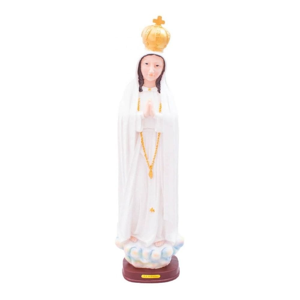 Estátua Imagem Nossa Senhora De Fátima Resina Grande 75cm