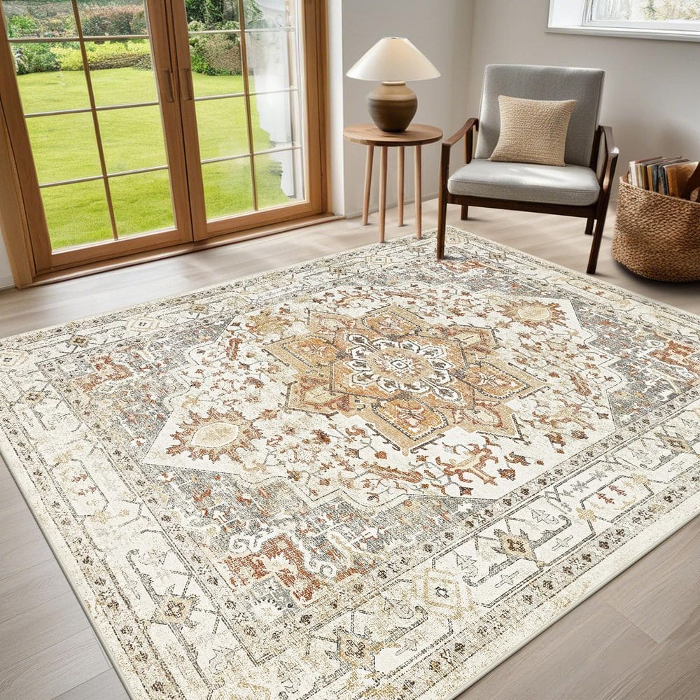 Tapete Srugn Lavável 240x300cm Cúrcuma Faux Wool Vintage