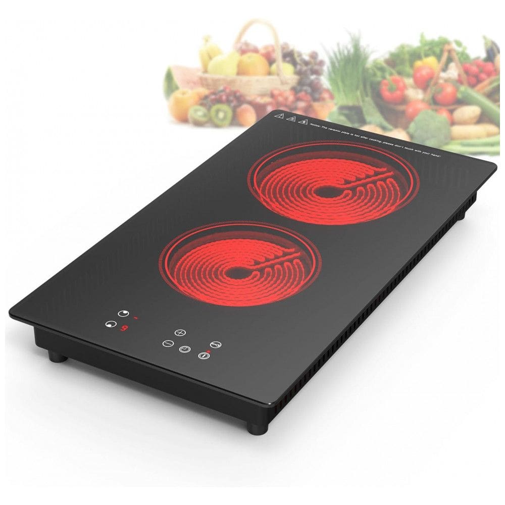 Cooktop Elétrico de Embutir com 2 Queimadores de Indução e 9 Níveis de Potência, 110V 2100W, GIHETKUT, Preto
