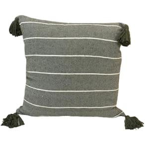 Capa De Almofada Pompom Decorativa 45x45cm Verde Militar